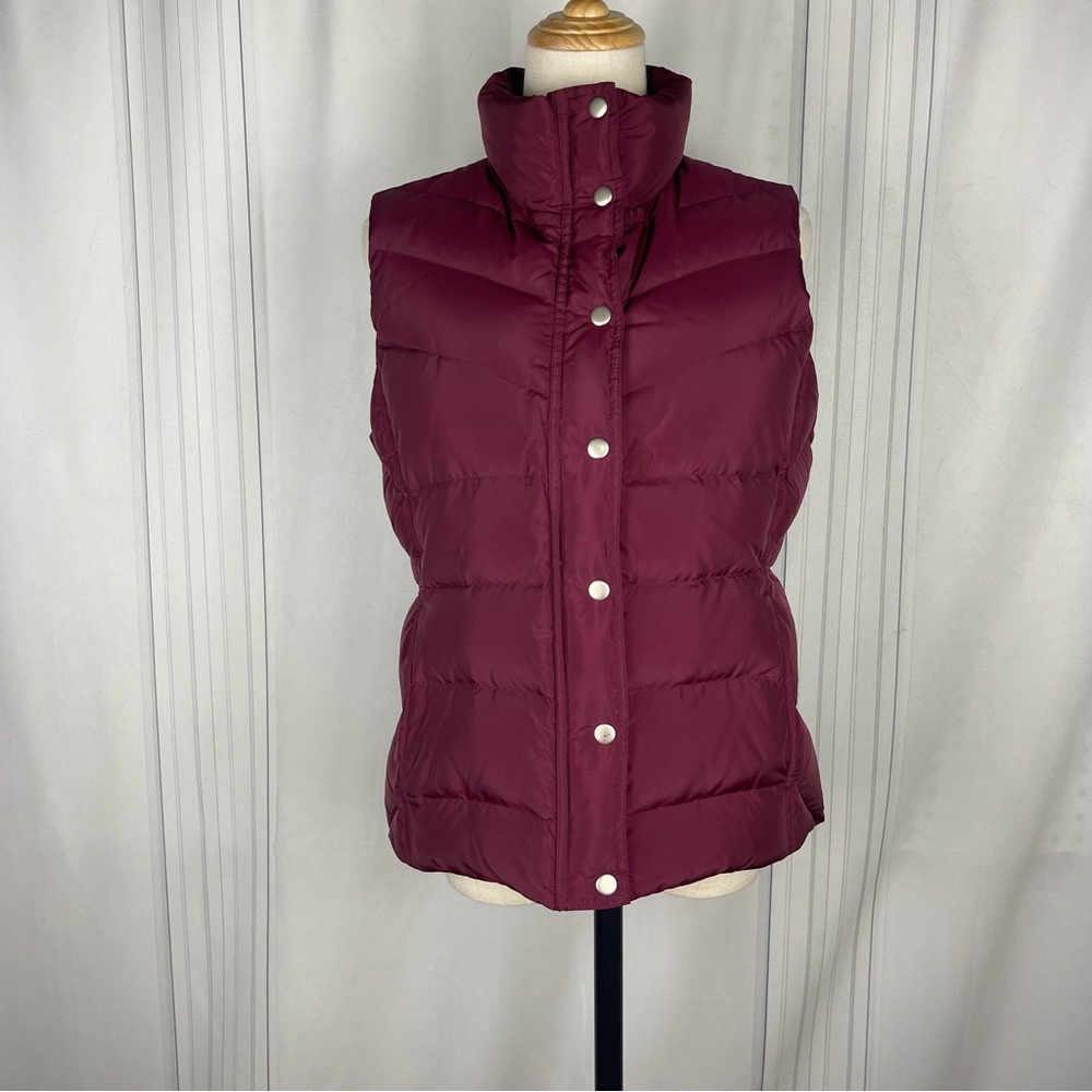 J. Crew Down Puffer Vest - RN77388 - Burgundy - Women's Medium